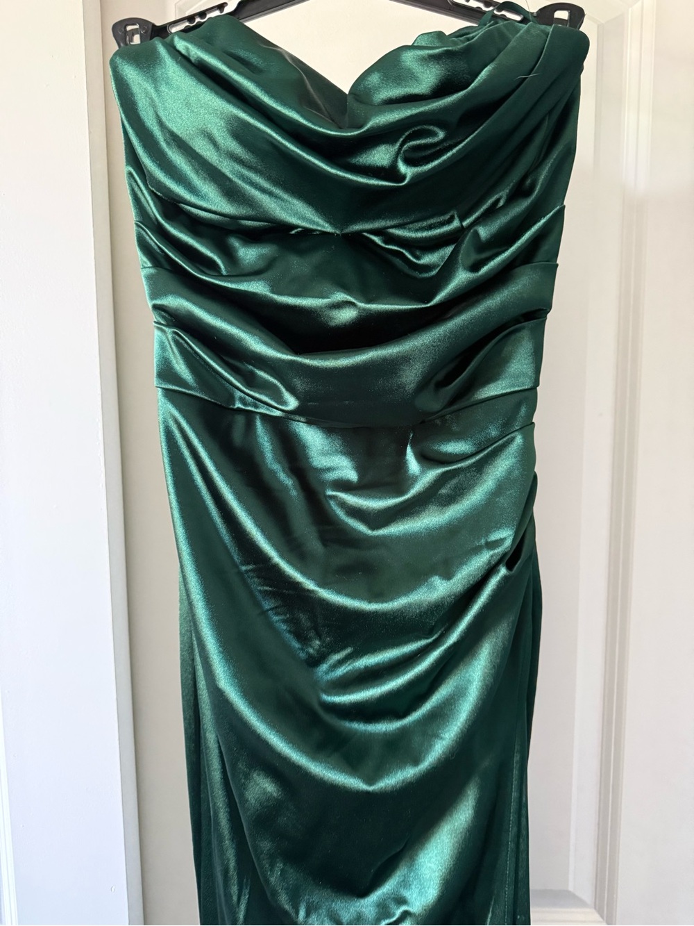 Windsor Satin Strapless Emerald Gown